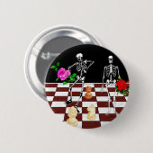 Badge Rond 5 Cm Squelettes d'échecs (Devant & derrière)