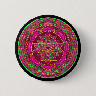 Badge Rond 5 Cm Sri Lakshmi Yantra Mandala