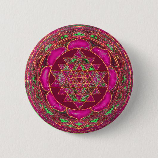 Badge Rond 5 Cm Sri Lakshmi Yantra Mandala (Devant)
