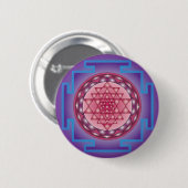 BADGE ROND 5 CM SRI YANTRA - SANCTUAIRE (Devant & derrière)