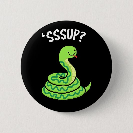 Badge Rond 5 Cm Sssup Funny Hisser Snake Pun Dark BG (Devant)
