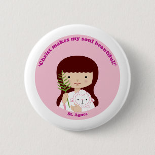 Badge Rond 5 Cm St Agnès