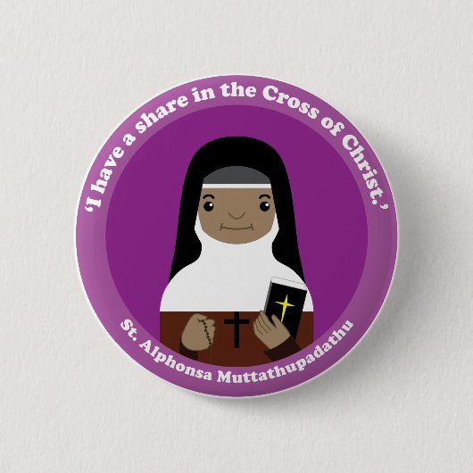 Badge Rond 5 Cm St Alphonsa Muttathupadathu (Devant)