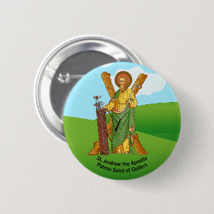 Badge Rond 5 Cm St. André l'Apôtre, Patron des golfeurs