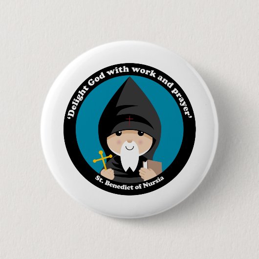 Badge Rond 5 Cm St Benoît de Nursia (Devant)