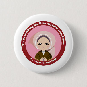 Badge Rond 5 Cm St Bernadette Soubirous