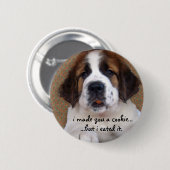 Badge Rond 5 Cm St Bernard Puppy Cookie (Devant & derrière)