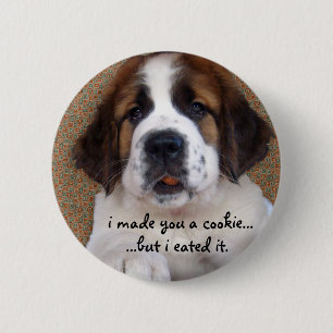 Badge Rond 5 Cm St Bernard Puppy Cookie