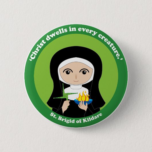 Badge Rond 5 Cm St Brigid de Kildare (Devant)