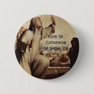 Badge Rond 5 Cm St Catherine de Sienne "08