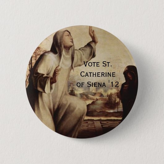 Badge Rond 5 Cm St Catherine de Sienne pour Prez "12 (Devant)