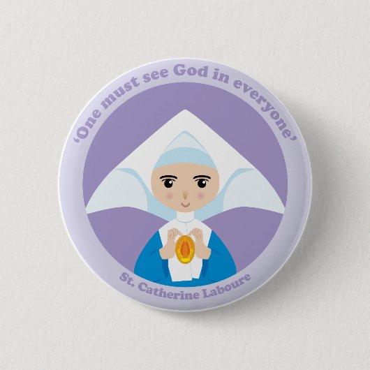 Badge Rond 5 Cm St Catherine Laboure (Devant)