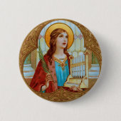 Badge Rond 5 Cm St. Cecilia de Rome (BK 003) (Devant)