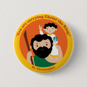 Badge Rond 5 Cm St Christopher (Devant)