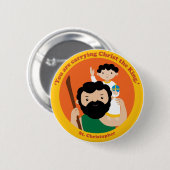 Badge Rond 5 Cm St Christopher (Devant & derrière)