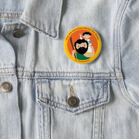 Badge Rond 5 Cm St Christopher (En situation)