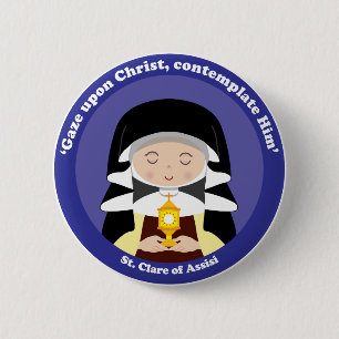 Badge Rond 5 Cm St Clare d'Assisi