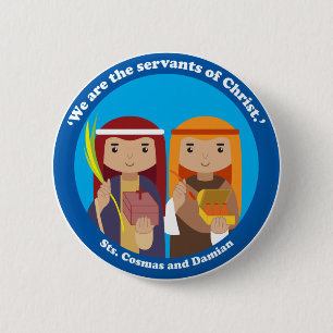 Badge Rond 5 Cm St Cosmas et Damian