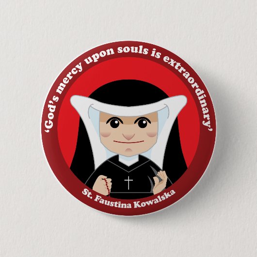 Badge Rond 5 Cm St Faustina Kowalska (Devant)