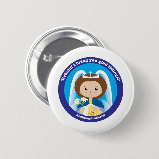 Badge Rond 5 Cm St Gabriel Arkhangel (Devant & derrière)