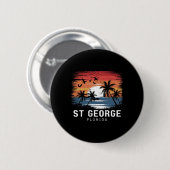 Badge Rond 5 Cm St George Floride Surfant Surfeur  (Devant & derrière)