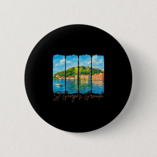 Badge Rond 5 Cm St. George’s Grenada Voyageant Voyage Coup de Pinc