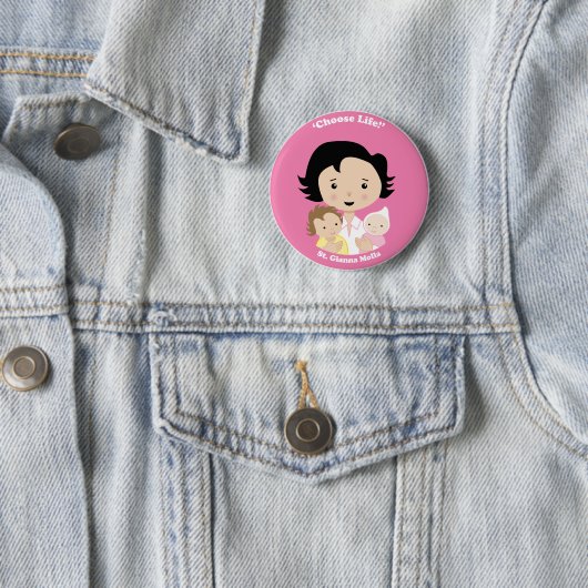 Badge Rond 5 Cm St Gianna Molla (En situation)