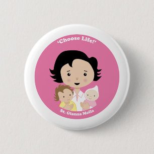 Badge Rond 5 Cm St Gianna Molla