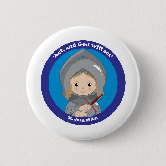 Badge Rond 5 Cm St Jeanne d'Arc (Devant)