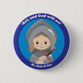 Badge Rond 5 Cm St Jeanne d'Arc (Devant)