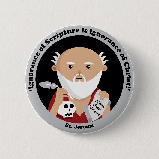 Badge Rond 5 Cm St Jerome (Devant)