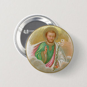 Badge Rond 5 Cm St. Joseph d'après une « Carte de pèlerinage » (Dé