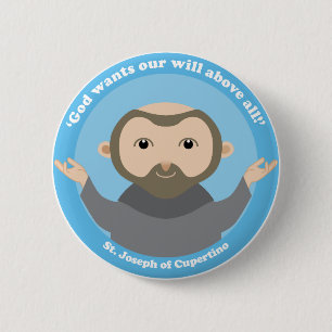 Badge Rond 5 Cm St Joseph de Cupertino