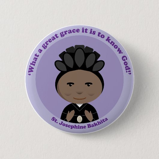 Badge Rond 5 Cm St Josephine Bakhita (Devant)