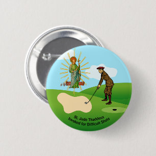 Badge Rond 5 Cm St. Jude Thaddeus & Golfeur paniqué