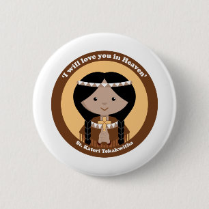 Badge Rond 5 Cm St Kateri Tekakwitha