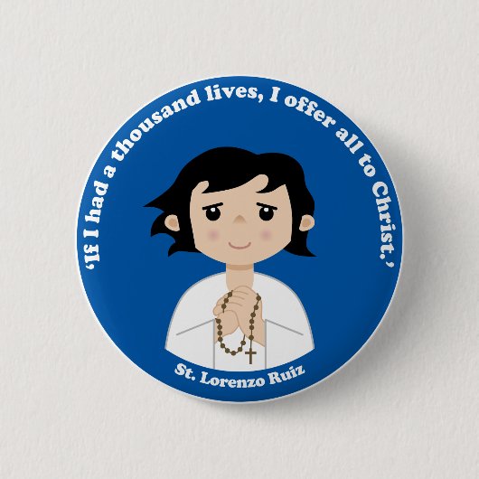Badge Rond 5 Cm St Lorenzo Ruiz (Devant)