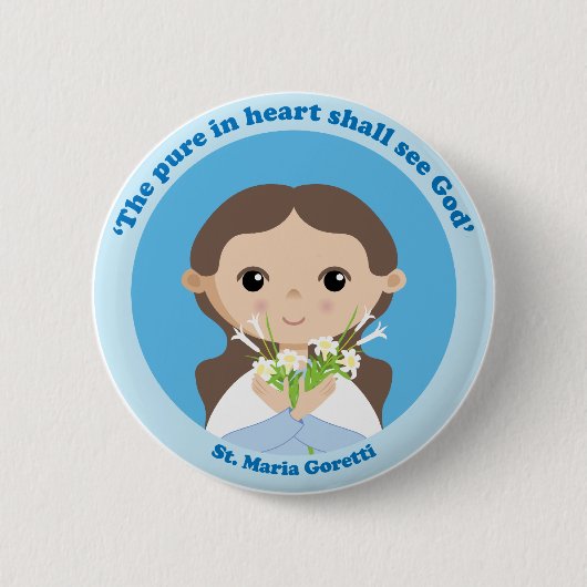 Badge Rond 5 Cm St Maria Goretti (Devant)
