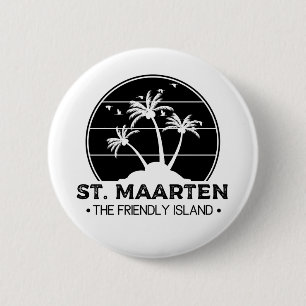 Badge Rond 5 Cm St Martin L'île conviviale Sint Martin