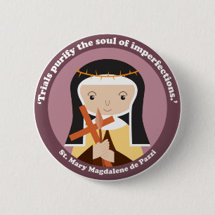 Badge Rond 5 Cm St Mary Magdalene de Pazzi