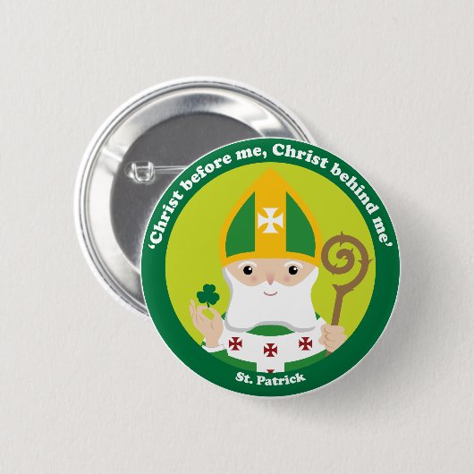 Badge Rond 5 Cm St Patrick (Devant & derrière)