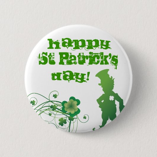 Badge Rond 5 Cm St Patrick heureux, jour ! (Devant)