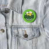 Badge Rond 5 Cm St. Patrick's Day, Beer Mugs, Irish Green (En situation)