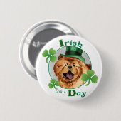 Badge Rond 5 Cm St. Patrick's Day Chow (Devant & derrière)