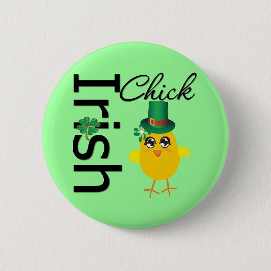 Badge Rond 5 Cm St. Patrick's Day Irish Chick (Devant)
