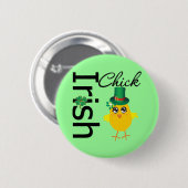 Badge Rond 5 Cm St. Patrick's Day Irish Chick (Devant & derrière)