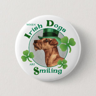 Badge Rond 5 Cm St. Patrick's Day Irish Terrier