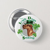 Badge Rond 5 Cm St. Patrick's Day Irish Terrier (Devant & derrière)