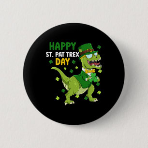 Badge Rond 5 Cm St Patricks Day Leprechaun Dinosaure Dino Joyeux S