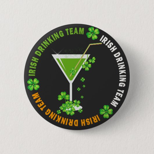 Badge Rond 5 Cm St. Patricks Day Shamrock Cocktail Button (Devant)